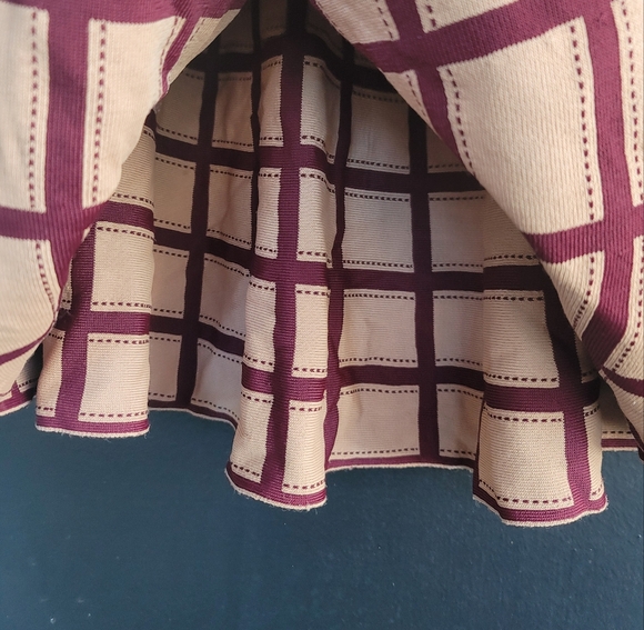 Anthropologie Moth Brown Knit Windowpane Skater Skirt XS - Picture 7 of 13